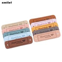 ราคา SMILE 20 ชิ้นป้ายเสื้อผ้า DIY ป้ายหนัง PU Arts (53258089110)