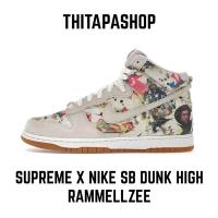 ราคา SUPREME X NIKE SB DUNK HIGH RAMMELLZEE (23679054665)
