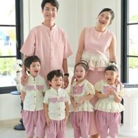 ราคา [ ส่งฟรี ] ชุดไทยสีชมพู ชุดครอบครัว ชุดออกงานพ่อแม่ลูก ชุดออกงานคู่ (26125352712)