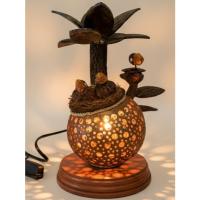ราคา โคมไฟกะลามะพร้าว ต้นรังนก 1 ลูก งานแฮนด์เมด Coconut lamp โคมไฟ ของขวัญตกแต่งบ้าน (28043175412)
