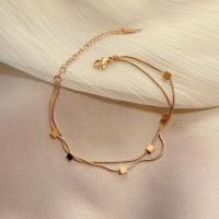 ราคา สร้อยข้อมือเหล็กไทเทเนียม สองชั้น สีโรสโกลด์ แฟชั่นใหม่ (13284026881)