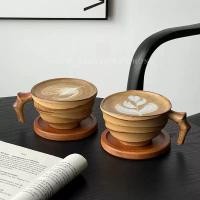 ราคา พร้อมสต็อกย้อนยุคด้อยไม้ไผ่ถ้วยกาแฟสโตนแวร์แก้วสร้างสรรค์เซรามิกลาเต้ลาเต้ถ้วยกลางโบราณถ้วยนมถ้วย (54808379494)