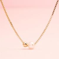 ราคา Grace Fine Jewelry สร้อยคอทองแท้ 9K มุกอะโกย่าแท้ เม็ดบอลมินิมอล (56108568786)
