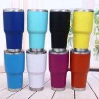 ราคา แก้วเก็บอุณหภูมิ แก้วเยติพื้นผิวด้าน สีด้านขอบเงิน ขนาด 30 Oz/ (7808346162)