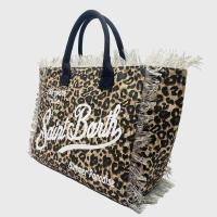 ราคา high-capacity 2024 New leisure tourism leopard print canvas handmade tassel handbag tote bag (29359871168)