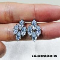 ราคา [ต่างหู] ต่างหูเพชรรัสเซีย (CZ) ทรงมาคี 4 เม็ด 1 คู่ (21483765112)