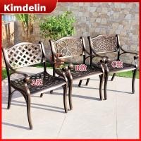ราคา KIMDELIN 2ชิ้นลานเก้าอี้รับประทานอาหารกลางแจ้งลานบิสโทรเก้าอี้ด้านข้างหล่ออลูมิเนียมสำริดโบราณทุกสภาพอากาศสนิมทนสำหรับระเบียงระเบียง (16897256993)