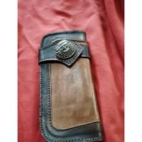 ราคา กระเป๋าสตังค์ยาว หนังฝอกฝาดแท้ Handmade 100% ทรงวินเทจ (25685242591)
