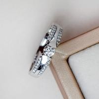 ราคา Band divide with double eternity diamonds ring แหวนเพชรเม็ดเดี่ยวประดับเพชรบ่าบ้าง 2 ชั้น (18190605667)