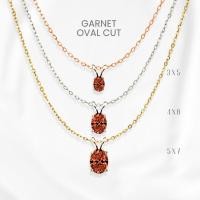 ราคา สร้อยคอโกเมนแท้ (Garnet) ไข่ซิกเนเจอร์ เงินแท้ 925 ชุบทองคำขาว/ทอง /โรสโกลด์ จี้พลอย GEORGE Jewelry (43878833852)