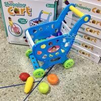 ราคา รถเข็น ตะกร้า รถเข็นช็อปปิ้ง สำหรับเด็ก พร้อมผักผลไม้ Shopping Cart Blue (411895287)