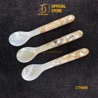 ราคา HAHANCO White Jelly Handle Mother of Pearl Shell Spoon [CTH569] ความงามประณีตจากทะเล (41503104656)