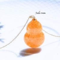 ราคา จี้หยกพม่าแท้ หยกส้มทรงน้ำเต้าเนื้อแก้ว ตะขอทองแท้ 18 k (28876244448)