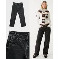 ราคา (ของแท้) Stradivarius D03 straight-leg low-rise jeans กางเกงยีนส์เอวต่ำสีดำ (28228092867)