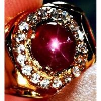 ราคา Tanzania แหวนผู้ชายพลอยทับทิมดาว แหวนหรูหรา (47554875839)