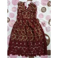 ราคา เดรสลูกไม้สีแดง (1498876394)