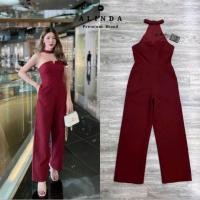 ราคา ❤️(ชุดหมดแล้วคะ❤️จั๊มสูทขายาว สีแดงเลือดนกสุดหรู ด้านหน้าเปิดอก เหมือนใส่ชุดเกาะอก (22125531036)