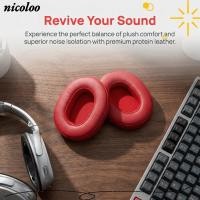 ราคา NICOLOO 2PCS เปลี่ยนแผ่นรองหูฟัง,นุ่มสบายหนังเสียงแยกหู,หูสําหรับ Skullcandy Crusher 3.0 ไร้สาย Hesh3 อุปกรณ์เสริมเสียง (52958344896)