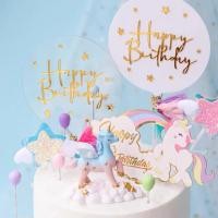 ราคา •พร้อมส่ง• ป้ายปักเค้ก วันเกิด/unicorn ป้ายตกแต่งเค้กวันเกิด ป้ายปักเค้กวันเกิด (8386492622)