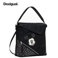 ราคา 2025 ใหม่สเปน Desigual สุภาพสตรี Mickey สไตล์การ์ตูนเย็บ rivet กระเป๋าเป้สะพายหลังแบบพกพา (41703553117)