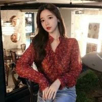 ราคา New korea design ⭐️สินค้านำเข้าจากเกาหลี พร้อมส่ง เสื้อเชิ้ตชีฟองแต่งระบายช่วงอก tag:beidi korea (1982257943)