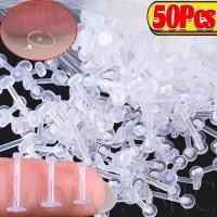 ราคา ใส PP Lip Stud Piercing Retainer ยาว 6/8/10/12 มม. Hypoallergenic Push-in Design สําหรับจมูก หู ริมฝีปาก เจาะ Auricle - ที่มองไม่เห็นในการทํางาน โรงเรียน กีฬา (45807754619)