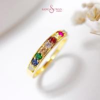 ราคา ส่งฟรี แหวนพลอยแท้นพเก้า เรือนทองแท้9K/18K ห้างทองสง่าสุวรรณ ขายคืนได้ราคาดี พลอยแท้ มงคล สายมูRGR0 (57058412866)