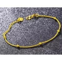 ราคา TANITTgemsสร้อยข้อมือเนื้อทองเหลืองแท้แบบลายเม็ดกลมพร้อมใบรับประกันสินค้า (1263991332)