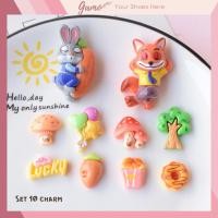 ราคา ชุดสติ๊กเกอร์ 10 ชิ้น เครื่องราง 3D พร้อมพลาสติกแข็งการ์ตูน Zootopia ติดรองเท้าแตะ Gamo Crocodile JB-451 (44508073424)