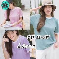 ราคา Nabee queeny เสื้อยืดคอกลม กุ้นคอกุ้นแขน freesize สีสวย พาสเทล งานป้าย My top (25411274429)