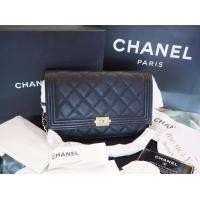 ราคา กระเป๋าชาแนล Chanel WOC Boy Black Caviar GHW Holo 22 (1095098748)
