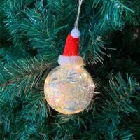ราคา ลูกบอลไฟกระพริบใส่หมวกซานต้า แขวนตกแต่งเทศกาล X' mas (4309149607)