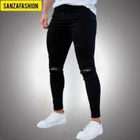 ราคา Ripped Skinny Slim Fit Jeans For Mens & Womens Koyak Jeans Black & white Good Quality product (54850688403)