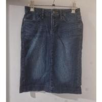 ราคา Uniqloกระโปรงยีนส์ยืดสีเข้มทรงเอผ่าหลังเอว28-30สะโพก34ยาว20(งานมือสอง) (25137395238)