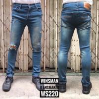 ราคา ยีนส์ขาเดฟ กางเกงยีนส์ขายาว เดฟผ้ายืด สียีนส์เข้มน้ำเงินสนิมเขียว Skinny Winsman เป้า กระดุม Size 28-36 (1736442808)