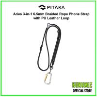 ราคา Pitaka Aries 3-in-1 6.5 มม. เชือกถักสายโทรศัพท์พร้อมห่วงหนัง PU (26567018467)