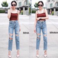 ราคา Minimal style กางเกงยีนส์ทรงบอย (2318005666)