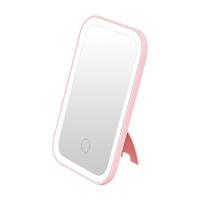 ราคา [LED folding makeup mirror]Tri color lighting, pink and white makeup mirror, sensitive touch screen (53353361469)