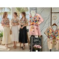 ราคา เสื้อผ้าฝ้ายงานปัก น่ารัก สวยหวาน ใส่สบายสไตล์วินเทจ สาวอวบอก 42-46 ขนาดในภาพ มีหลายแบบให้เลือกสรร (46953678186)