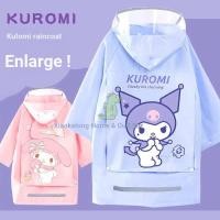 ราคา {Beibei Selection} เสื้อกันฝนเด็ก Kuromi เสื้อปอนโชเด็กผู้หญิงพร้อมกระเป๋านักเรียน Big Brim นักเรียนชายเสื้อผ้ากันน้ําสาวความยาวกลาง (53908651214)