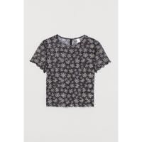 ราคา Pass เสื้อครอปลายดอกไม้ผ้าชีฟองซีทรูบาง H&M fit ไซส์ S หรือ M (48102951946)