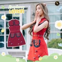 ราคา 8 Studio Brand เสื้อผ้าแบรนด์แท้การันตี มินิเดรส สีแดงคอกลมแขนกุดแต่งระบายสีเขียวลายสก็อต กระเป๋าหน้า ใส่ไปเที่ยว คาเฟ่ (12929833871)
