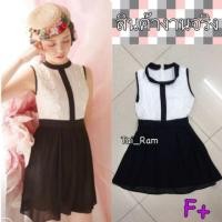 ราคา มินิเดรส black&white ส่งฟรี (6051629)
