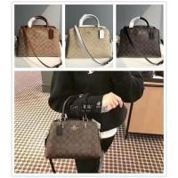 ราคา พร้อมส่ง แท้ 100% New Coach ถังใหญ่ รุ่นใหม่ LILLIE CARRYALL IN SIGNATURE CANVAS (COACH 91495) IM/KHAKI SADDLE (2956866602)