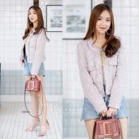 ราคา เสื้อคลุมผ้าทวีตสีชมพู (11148111142)