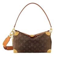 ราคา LV Louis Vuitton 24 ผู้ชายใหม่สีน้ำตาลดอกไม้เก่าโลหะสีทองถอดกระเป๋าสะพายไหล่ (26984124128)