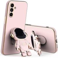 ราคา Compatible with Samsung Galaxy A35 5G Case Silicone Cute Cases with Astronaut Stand, Phone Case for Samsung A35 5G Slim Plating Protection Shockproof Cover (Pink) (55208571352)