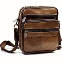 ราคา Chinatown Leather กระเป๋าสะพายหนังแท้ ผู้ชาย สีน้ำตาล แนวตั้ง (25825652479)