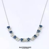 ราคา NK003 สร้อยคอพลอยไพลินแท้ ( Natural Blue Sap. ) ตัวเรือนเงินแท้ 925 ชุบทองคำขาว ยาว 18 - 20 นิ้ว (57758396843)