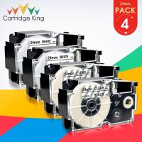 ราคา 4PK Black on White XR-24WE XR-24X 24mm Tape for Casio KL-G2 CWL300 KL430 KL8100 KL8200 KLC500 EZ Label Printers (15675139454)
